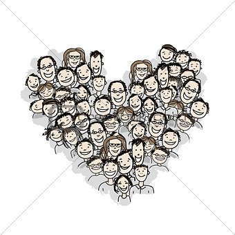 Happy peoples, heart shape for your design