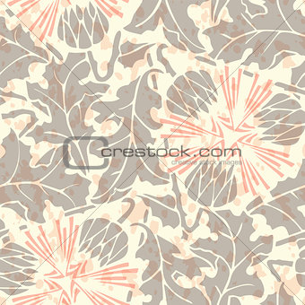 Vintage Seamless floral linen pattern
