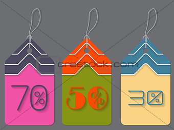 Colorful discount labels