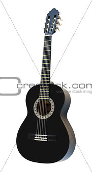 Classical Acoustic Guitar Isolated on a White Background