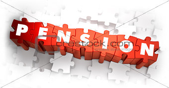 Pension - White Word on Red Puzzles.