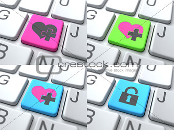 E-Dating Concept - Buttons on Keyboard. 