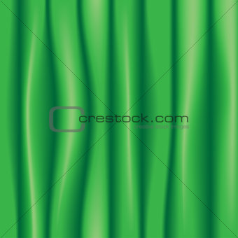 Green silk drapery textile background
