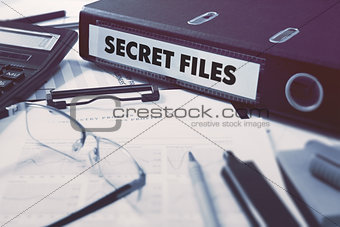 Office folder with inscription Secret Files.