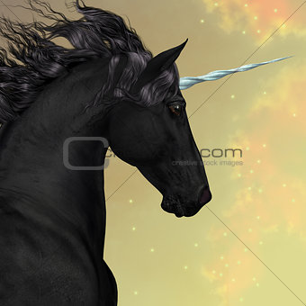 Black Friesian Unicorn