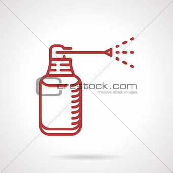 Anesthetic spray red line vector icon