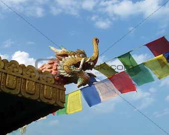 Tibetan Monastery Roof Mythological Creature