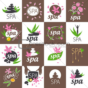 large set of vector logos for spa salon