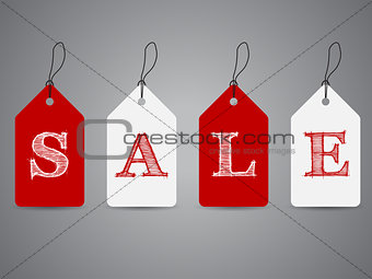 Simple shopping labels with sale text