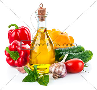 Fresh vegetable with olive oil