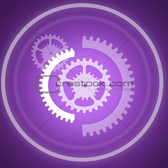Cog wheels on purple
