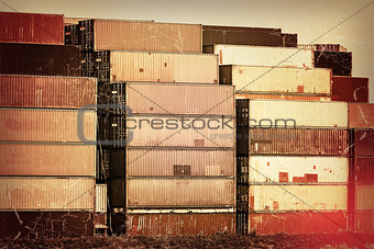 Nostalgia in the harbor - old container stacks