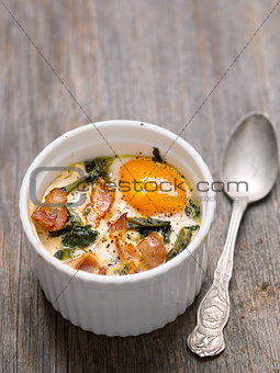 rustic baked potted egg