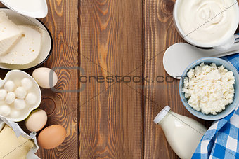 Sour cream, milk, cheese, eggs, yogurt and butter