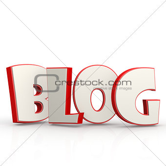 Blog word with white background