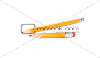 Pencils isolated on pure white background