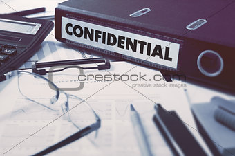 Confidential on Office Folder. Toned Image.