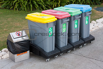 Colorful Recycle Bins photo