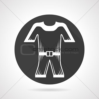 Wetsuit black round vector icon