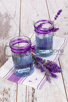 Lavender lemonade in purple and white.