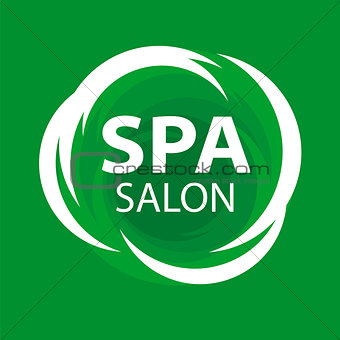 Abstract vector logo for Spa salon on a green background