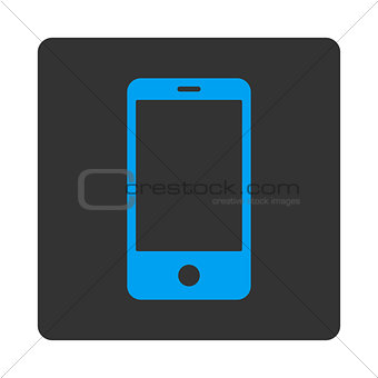 Smartphone flat blue and gray colors rounded button