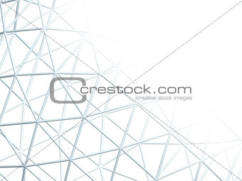 Abstract white background with 3d lattice