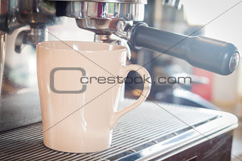 Coffee mug in coffee shop