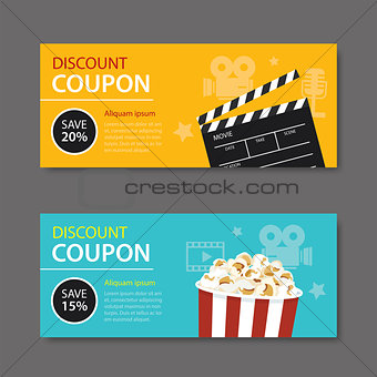 movie coupon flat design