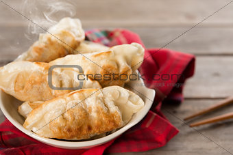 Popular Asian meal pan fried dumplings