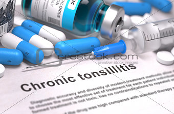 Diagnosis - Chronic Tonsillitis. Medical Concept.