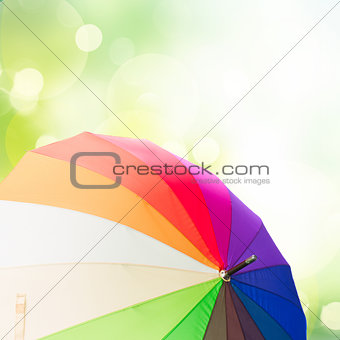 Open rainbow umbrellas
