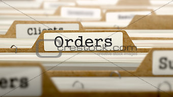 Orders Concept with Word on Folder.
