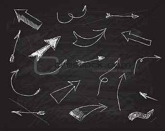 Vector scribble chalkboard design elements