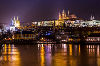 Prague gothic Castle with Charles Bridge