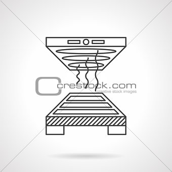 Industrial oven flat line vector icon.