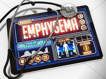 Emphysema on the Display of Medical Tablet.