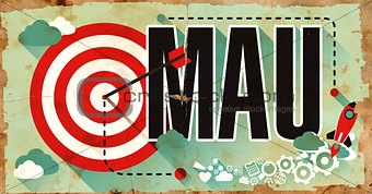 MAU - Word on Grunge Poster in Flat Design.