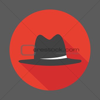Mafia hat flat icon