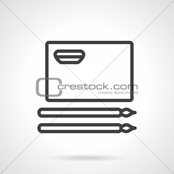 Simple line album for painting vector icon