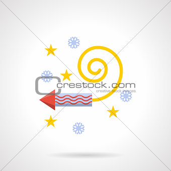 Fireworks rocket colorful flat vector icon
