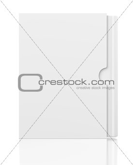blank book in cardboard box cover on white 