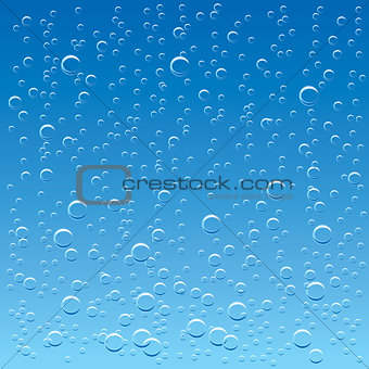 water background with rising air bubbles 