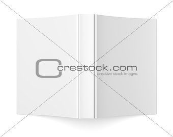 Blank soft cover book template on white