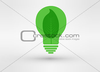 green tree growing in a bulb, go green concept