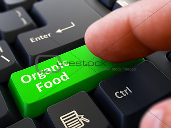 Organic Food - Clicking Green Keyboard Button.
