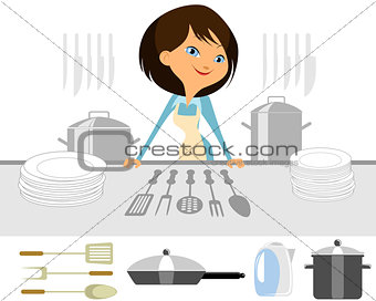 Girl prepares a meal