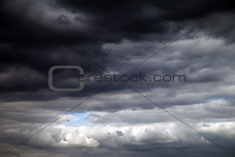 Sky and dark clouds before storm