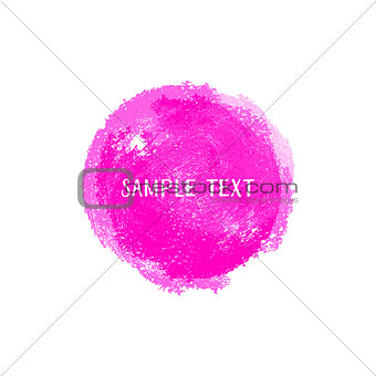 Pink vector watercolor round element