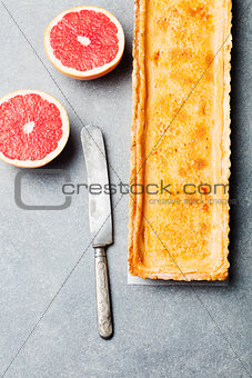 Creme brulee grapefruit custard tart